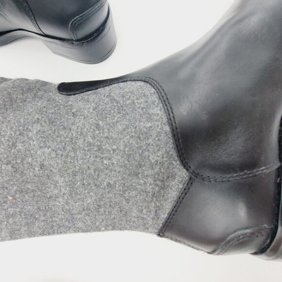 NEW Sam Edelman Penny Gray Black Mixed Media Tall Riding Boots Women's Size 5.5 - Picture 8 of 11